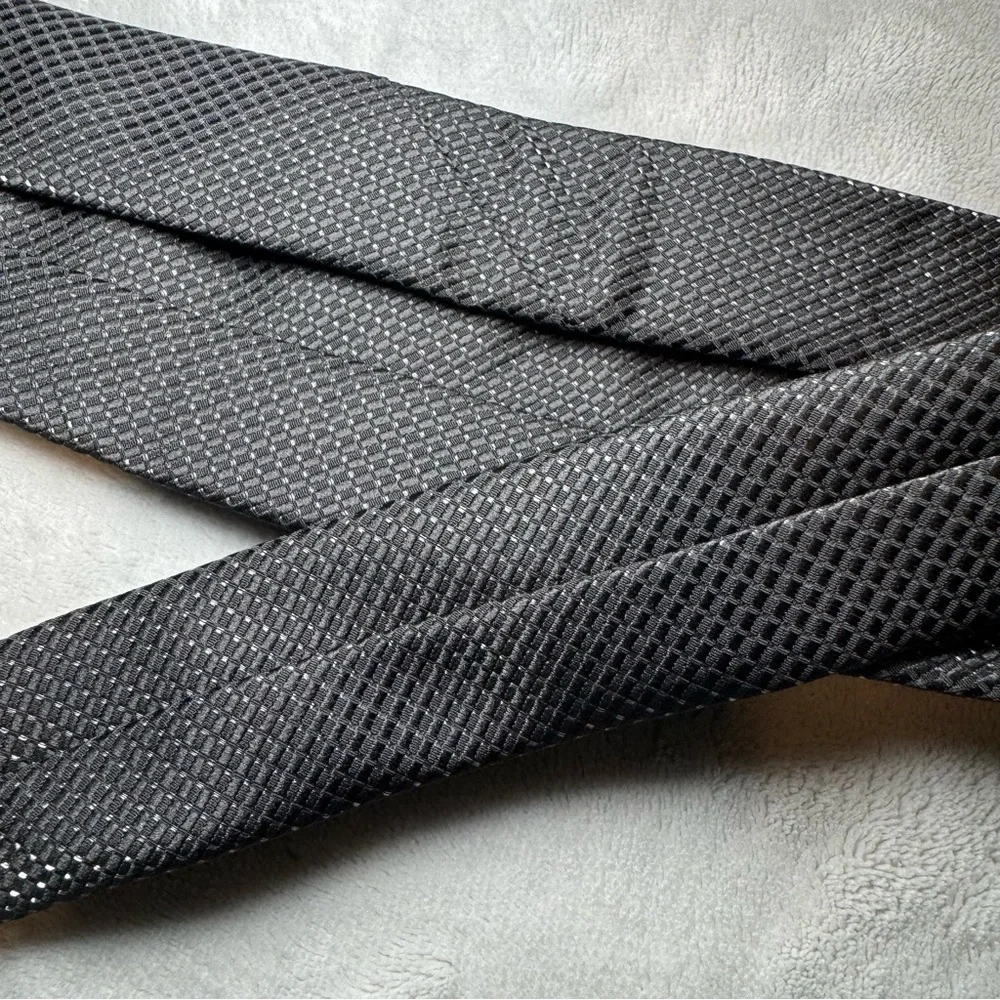 GEOFFREY BEENE Men's‎ Tie Black Geometric Classic Dress Work Polyester Nylon